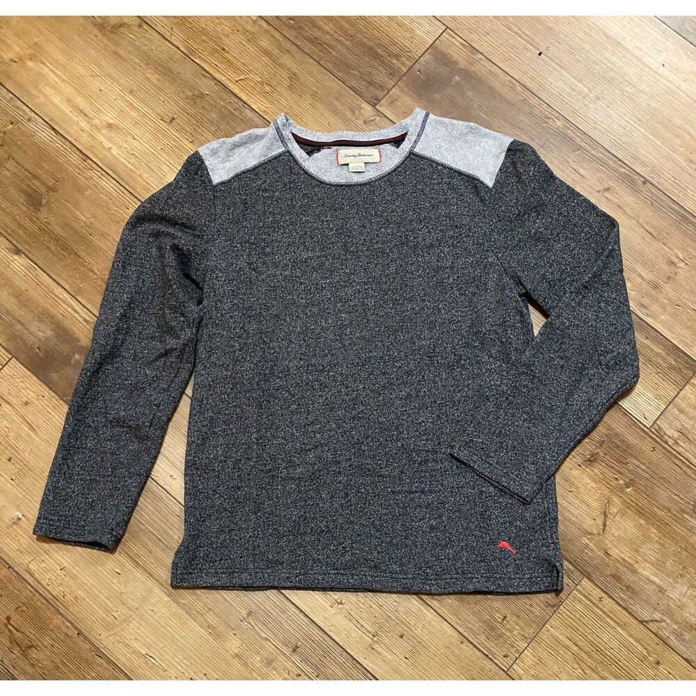 TOMMY BAHAMA Mens LARGE Gray Pullover Sweatshirt Golf Golfer Preppy NWOT
